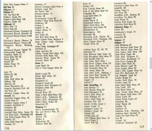District, Mine, Locality Index p. 116 - 117