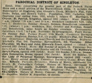 Singleton - RC Parish  1925